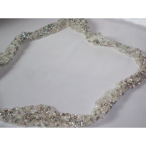 Rhinestone beaded bridal belt sash, bridal wedding sash belt, rhinestone belt - Picture 6 of 6